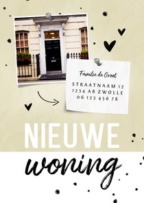 Nieuwe woning papierlook met foto en hartjes