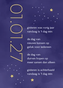 Nieuwjaar Vandaag is het dag één