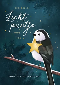 Nieuwjaars sterkte kaart met vogel lichtpuntje voor jou