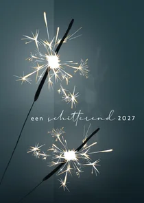Nieuwjaarskaart 2026-2027, sterretjes vuurwerk sfeervol