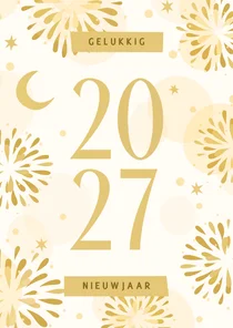 Nieuwjaarskaart 2027 vuurwerk