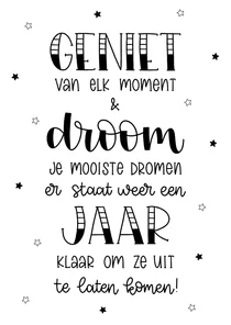 Nieuwjaarskaart - Droom je mooiste dromen