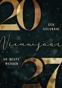 Nieuwjaarskaart gouden 2027 donkergroen stijlvol