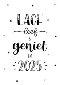 Nieuwjaarskaart lach leef en geniet 