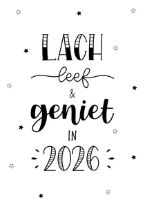 Nieuwjaarskaart lach leef en geniet 