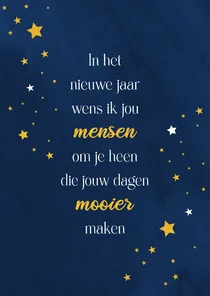 Nieuwjaarskaart mensen om je heen