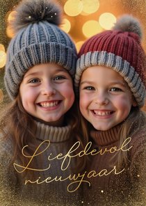 Nieuwjaarskaart met grote foto liefdevol nieuwjaar