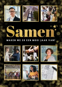 Nieuwjaarskaart personeel - fotocollage samen