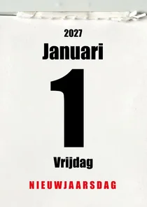 Nieuwjaarskaart scheurkalender 'Time flies'