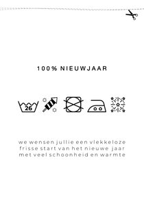 Nieuwjaarskaart waslabel