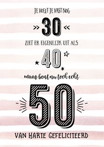 Nu echt 50 aquarelstrepen peach