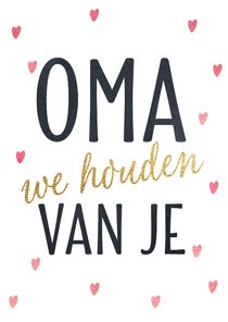 Oma we houden van je wenskaart