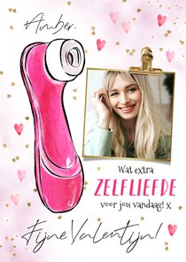 Ondeugende valentijnskaart single zelfliefde illustratie