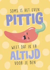 Opbeurend beterschapskaartje illustratie van een peper