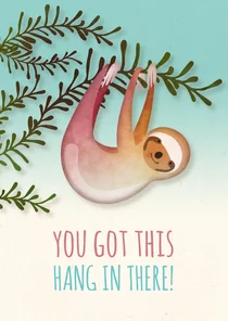 Opbeurende kaart luiaard You got this, hang in there!