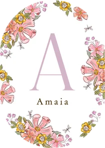 Origineel geboortekaartje initiaal floral kleurrijk libelle 