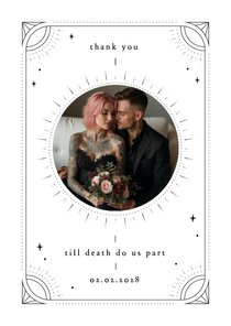 Originele bedankkaart tattoo stijl met foto