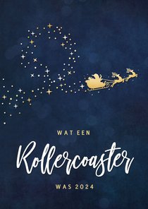 Originele kerstkaart - rollercoaster jaar 2024