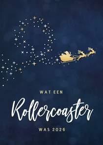Originele kerstkaart - rollercoaster jaar 2026