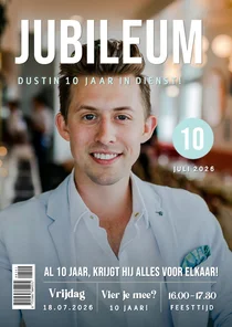 Originele magazine tijdschrift kaart jubileum medewerker 
