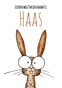 Paaskaart - Eieren weg? Mijn naam is haas!