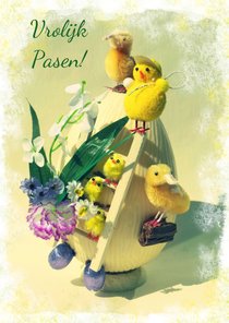 Paaskaart Retro Paasei
