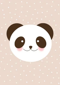 Panda kaart beige stippen