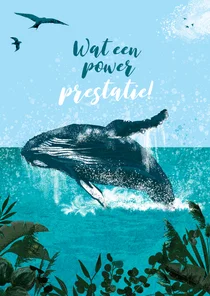 PhD Felicitatiekaart met walvis geweldige prestatie
