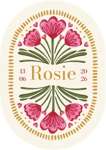 Pilvorm geboortekaartje bohemian bloemen trend zomer