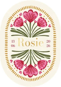 Pilvorm geboortekaartje bohemian bloemen trend zomer