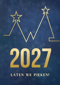 Positieve zakelijke kerstkaart pieken in 2027 - met grafiek