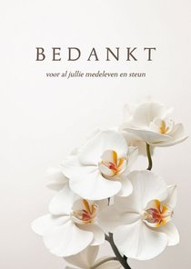 Rouwkaart bedankt orchidee bloemen klassiek stijlvol