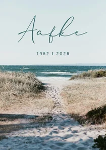 Rouwkaart duinen strand zee turquoise tint