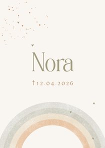 Rouwkaart regenboogjes groene hartjes