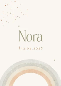 Rouwkaart regenboogjes groene hartjes