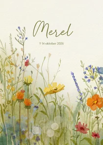 Rouwkaart sfeervolle veldbloemen