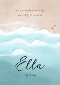 Rouwkaart uitvaart strand en zee