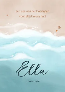 Rouwkaart uitvaart strand en zee 