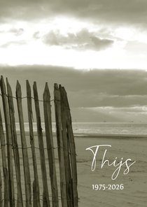 Rouwkaart - Verlaten strand