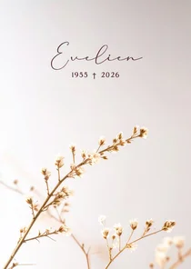 Rouwkaartje subtiel met takje met bloemetjes