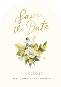 Save the date trouwkaart mediterraans citroenen zomer