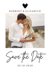 Save the Date zwart wit eigen foto