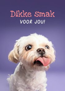 Schattige liefdeskaart van boomer hondje met tong