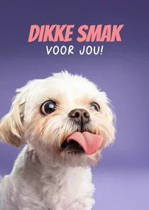Schattige liefdeskaart van boomer hondje met tong