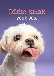 Schattige liefdeskaart van boomer hondje met tong