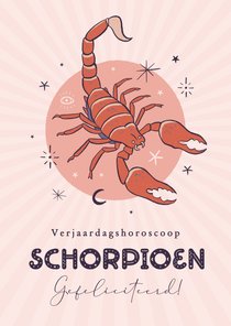 Schorpioen horoscoop verjaardagskaart illustratie zodiac