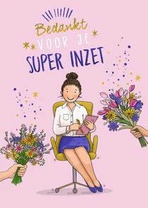 Secretaressedag kaart met bloemen 