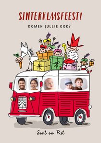 Sinterklaas en HY busje met fotocollage
