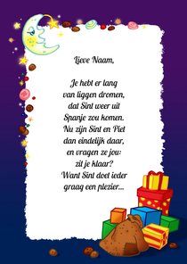 Sinterklaas gedichtpapier pakjesavond