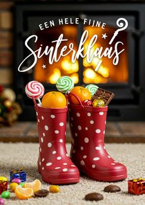 Sinterklaas wenskaart met foto van laarsje zetten